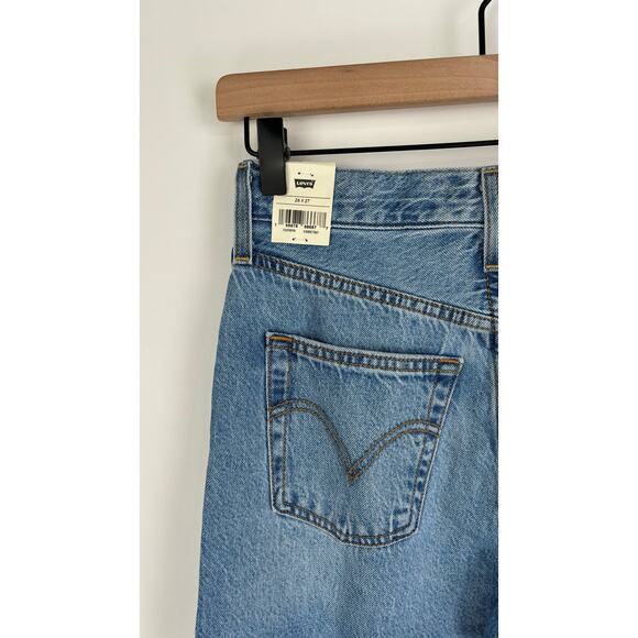 Levis Womens Premium Ribcage Straight Ankle Jeans Womens 26x27 New Light Wash - Picture 6 of 9